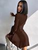 Women's Sexy Club Long Sleeve Mini Bodycon Dress Suitable For Nightclub, Family Party, Vacation, Leisure_ecoleips.com