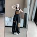 Cross-border 2025 American Retro Plaid Overalls For Women, New Design With Splicing, Loose Straight-leg Jeans_ecoleips.com
