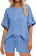 Summer Bestseller Women's Casual Set Oversized Short Sleeve T-Shirt Drawstring Shorts Sportswear_ecoleips.com