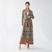 Foreign Trade Women's Long Robe Dress, Elegant Vintage Print Ethnic Style, Loose-fitting Cardigan Dress With A Turn-down_ecoleips.com