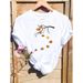 Cross-border Supply Of Plus-size Clothing, Spring And Summer Floral Women's T-shirts_ecoleips.com