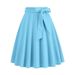 Women's A-Line Skirt With Waistband, Sweet Babypink Plaid Design, Flowy Swing Skirt For Casual & Party Wear_ecoleips.com