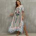 Women's Rayon Printed Beach Cover-Up Dress – Lightweight Loose Fit Swimwear Cover-Up, Bikini Wrap, Sun Protection Long Dress, One Size Fits Most_ecoleips.com