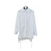 White Lace Shirt for Women Layered Backless Design Loose Fit Sun Protection Mid-Length Unique Stylish Top_ecoleips.com