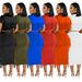 X6331 Fashion Women's Solid Color Tassel Round Neck Short Sleeve Long Dress Two Piece Set_ecoleips.com