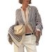 Rui Chuo Cross-Border Foreign Trade European And American Long Sleeve 2026 Autumn New Striped Loose Cardigan_ecoleips.com