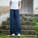 25 Autumn New Loose Fit Washed Cotton Slimming Casual Long Women's Linen Lantern Pants_ecoleips.com