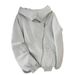 Women’s Oversized Zip-Up Hoodie – Asymmetrical Dual-Zipper Streetwear Sweatshirt, Heavyweight Polyester Blend (S-XXL, Grey)_ecoleips.com