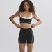 Women's Clothing Contrast Color Beautiful Back Yoga Bra Elastic Quick Drying Sports Hip Lifting Shorts Running Fitness Vest Set_ecoleips.com