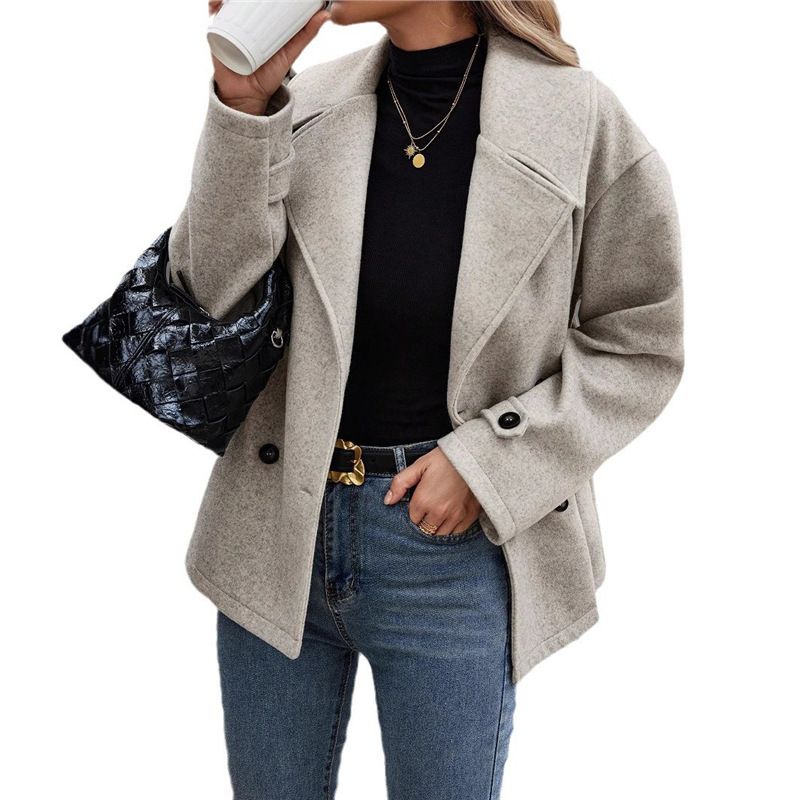 2025 European And American Foreign Trade Women's Clothing Women's Autumn And Winter New Versatile Woolen Jacket Loose Short Suit Coat_ecoleips.com