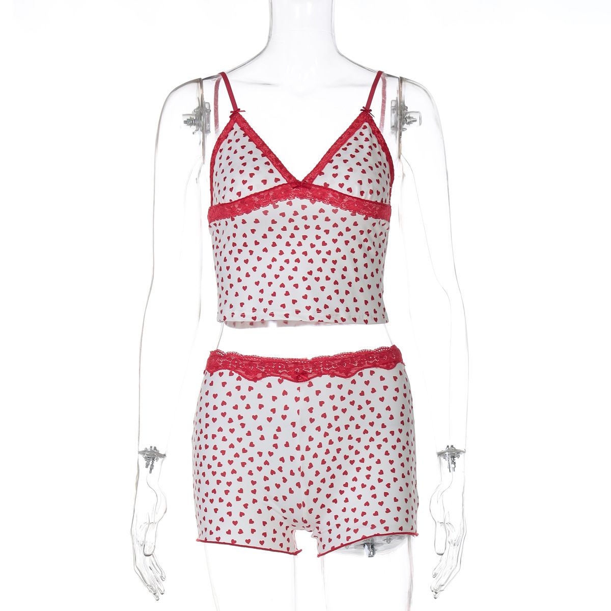 Women's Backless Floral Print Camisole & High-Waisted Shorts Set – Sexy Summer Two-Piece Outfit With Geometric Patterns, Polyester-Spandex Blend_ecoleips.com