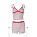 Women's Backless Floral Print Camisole & High-Waisted Shorts Set – Sexy Summer Two-Piece Outfit With Geometric Patterns, Polyester-Spandex Blend_ecoleips.com