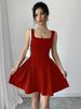 Women's ClothingCasual Square Neckline Solid Color Sleeveless Mini Dress European And American Solid Color Corset Women's Dress Cross Border Hot Sale_ecoleips.com