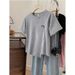 Women's Korean Style Short Sleeve T-Shirt – Asymmetrical Design, Oversized Fit, Fashionable Crew Neck (S-3XL, 5 Unique Styles)_ecoleips.com
