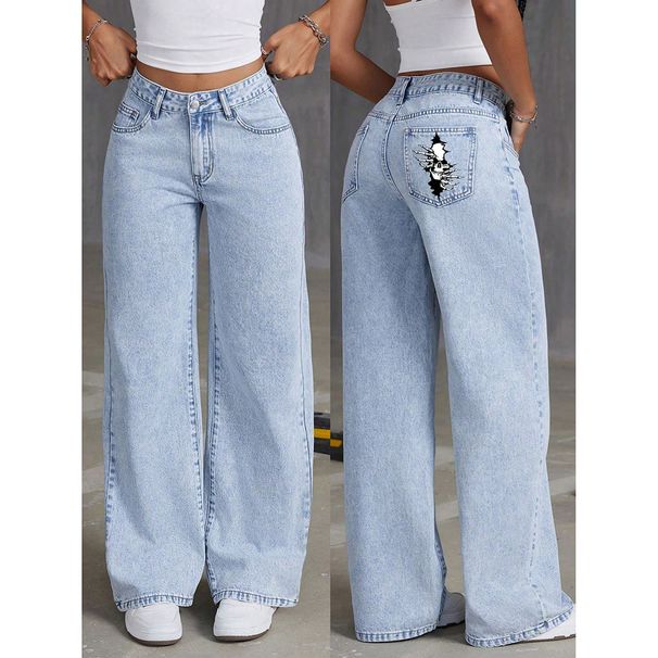 Women's Clothing High Street Fashion Brand Designer Jeans Summer New High Waist Straight Loose Casual Long Pants_ecoleips.com