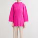 Miyake Loose-fitting Half-high Collar Three-quarter Sleeve Pullover Sweatshirt 2026 Spring/autumn New Pleated Solid_ecoleips.com