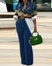 Women's Clothing 2024 Autumn Winter New Sleeve Shirt Printed Long Pants Two Piece Set_ecoleips.com