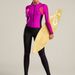 Muslim Swimsuit Long Sleeve One Piece Swimsuit Women's Diving Suit Sunscreen Splice Color Swimwear With Chest Pad No Steel_ecoleips.com