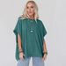 Women's Clothing Summer Solid Color Knitted Oversized Pullover Round Neck Bat Sleeve T Shirt Female_ecoleips.com