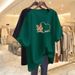 Women's Clothing Summer New Cartoon Short Sleeved T Shirt Women's Mid Length Top Korean Version Large Size Half Sleeved Loose Student Trend Ins_ecoleips.com
