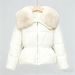 Korean Style Minimalist Quilted Jacket With Faux Fur Collar - Women's Winter Short Padded Coat, Polyester Filling, Stand Collar, Zipper Closure_ecoleips.com