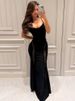 Blifanbo Elegant Lace Spaghetti Strap Maxi Dress Women Gown High Waist Hollow Out Slim Patchwork Backless Club Party Long Dress_ecoleips.com