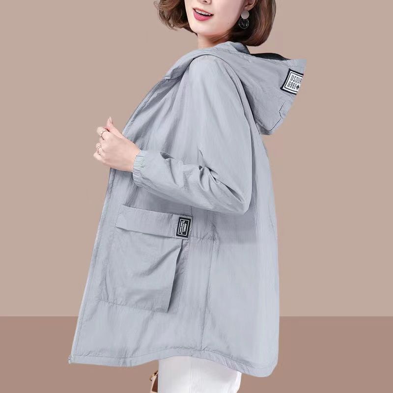 New Medium And Long Sunscreen Clothes Korean Version Loose Large Size Jacket Women's Spring And Summer Thin UV Protection Sunscreen Clothes_ecoleips.com