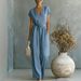 Elegant V-Neck Jumpsuit With Button Front And Adjustable Waist Tie, Solid Color One-Piece Outfit For Women, Chic Lounge To Street Wear_ecoleips.com