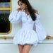 Women's Pleated Skirt Set Sexy Hot Girl Lantern Sleeve Strapless Waist Belted Top And Puff Skirt Two Piece Cross Border_ecoleips.com