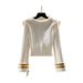 Women's Clothing White soft and lazy loose pullover sweater for women new autumn and winter chic chic tops_ecoleips.com