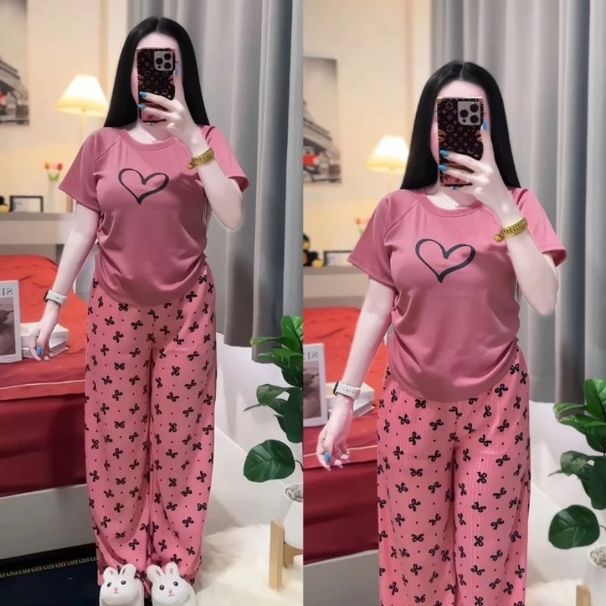 Women's Casual Two Piece Set Summer Floral Print Short Sleeve Top With High Waist Wide Leg Pants Outfit_ecoleips.com
