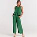 Summer Women's Sleeveless Pleated Vest And Wide Leg Cropped Pants Set Artistic Retro Style Casual Suit_ecoleips.com