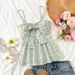 Women's Casual Check Front Bow Camisole Strapless Spring Summer Vacation Top_ecoleips.com