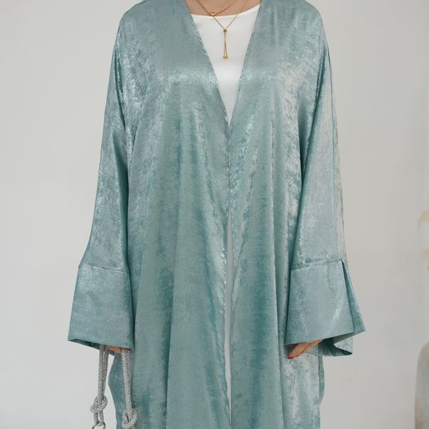 Voya Muslim Women's Fashion Patchwork Elegant Cardigan, High-end Quality Elegant Commuting With Multiple Colors To Choose From_ecoleips.com