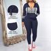 Women's Long Sleeve Round Neck Zipper Top And Pants Two-Piece Set Casual Comfort Jogger Outfit_ecoleips.com