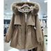 girl Europe Station 2022 Winter New Loose Mid-Length Fur Collar Fleece Lined Thickened Casual Hooded Parka Jacket For Women_ecoleips.com