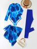 Aria Basics 2026 European American Cross-border New Swimsuit Set: Long-sleeved, Long-pants, And Gauze Skirt Three-piece Conservative_ecoleips.com