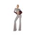 Women's Elegant Two Piece Set European American Style Fashion round Neck Long Sleeve Slim Fit Crop Top with Pleated Flared Trousers_ecoleips.com