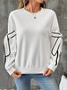 Women's Autumn Color-Block 3D Bow Round-Neck Long-Sleeve Pullover Sweatshirt_ecoleips.com