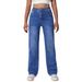 Women's Vintage Stretch Slim-fit Jeans With Double-button Design, Dark Blue Denim Trousers, High-waisted And Slimming_ecoleips.com