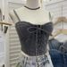 Women's Clothing Real Shot With Chest Pads And Adjustable Shoulder Straps Outer Wear Denim Vest With Bow Tie Short Sling Tube Top_ecoleips.com