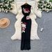 Women's Retro Cheongsam Summer Dress Chinese Style Elegant Design Heavy Embroidery Waist Cinching Sleeveless Lace Dress_ecoleips.com