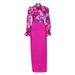 D323 Women's Fashion 2025 New Printed Tie Long Sleeve Shirt And Midi Skirt Two-Piece Set_ecoleips.com