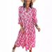 2024 New Casual Loose Long-Sleeve V-Neck Women's Bohemian Floral Flowing A-Line Dress_ecoleips.com