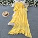 Yellow Ruffled Two Piece Suit for Women Slimming Elegant Sophisticated Resort Style Perfect for Spring And Autumn_ecoleips.com