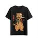 Women's T-Shirts Tshirt Muscle Freaks Sushi Estilo Ninja Cat Warrior_ecoleips.com