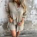 Women's Clothing Casual Solid Color Cotton And Linen Shorts Long Sleeved Wrinkled Shirt Two Piece Suit_ecoleips.com