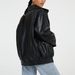 K Leather Jacket Motorcycle Style Top Silhouette, Lapel, Elastic Hem, Zipper, PU Leather Jacket Jacket_ecoleips.com