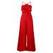 Women's Clothing Summer Halter Neck Three Dimensional Flower Solid Color Wide Leg Large Size Jumpsuit_ecoleips.com