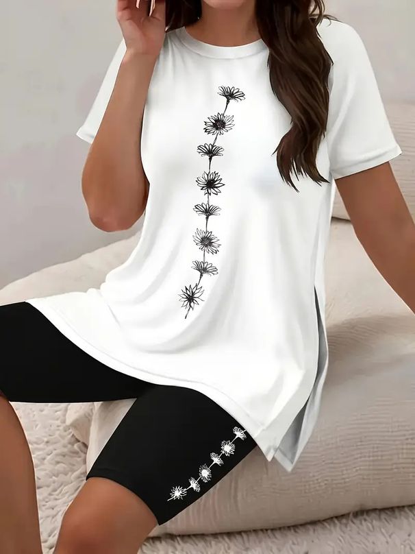 Women's Clothing New Style Sleeveless Two Piece Suit Female Thin Printed Casual Suit_ecoleips.com